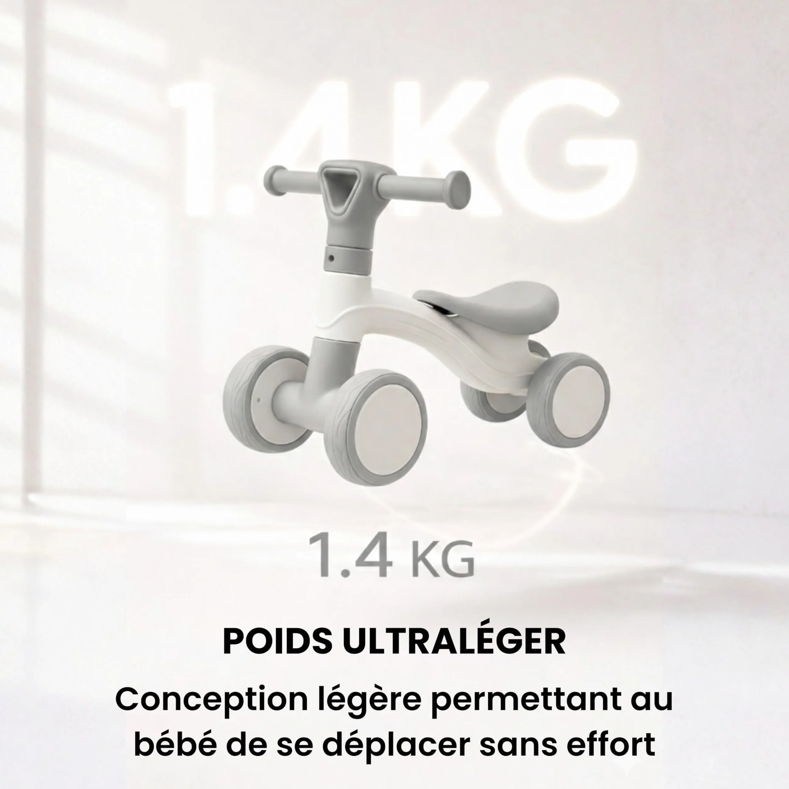 Edibaby Draisienne Bébé 1 an Vélo sans Pédales D'équilibre Enfant 10-24 Mois