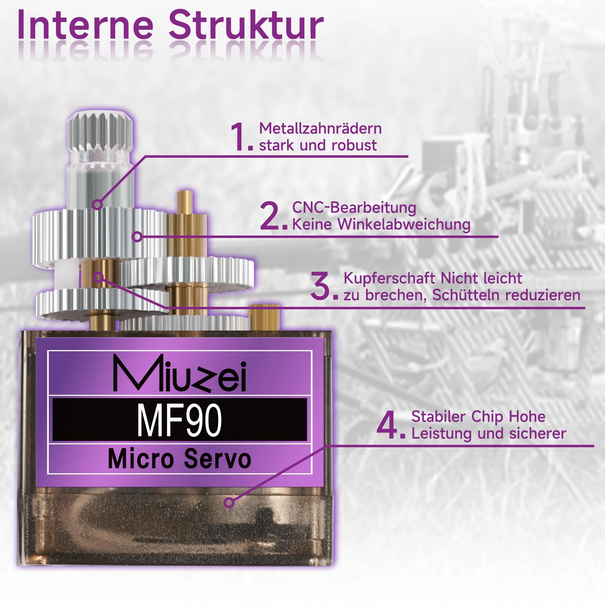 Miuzei Lot de 10 Engrenages Servomoteurs en Métal RC 9G Micro Servo 180° pour Arduino Robot Bras Avion Voiture Bateau