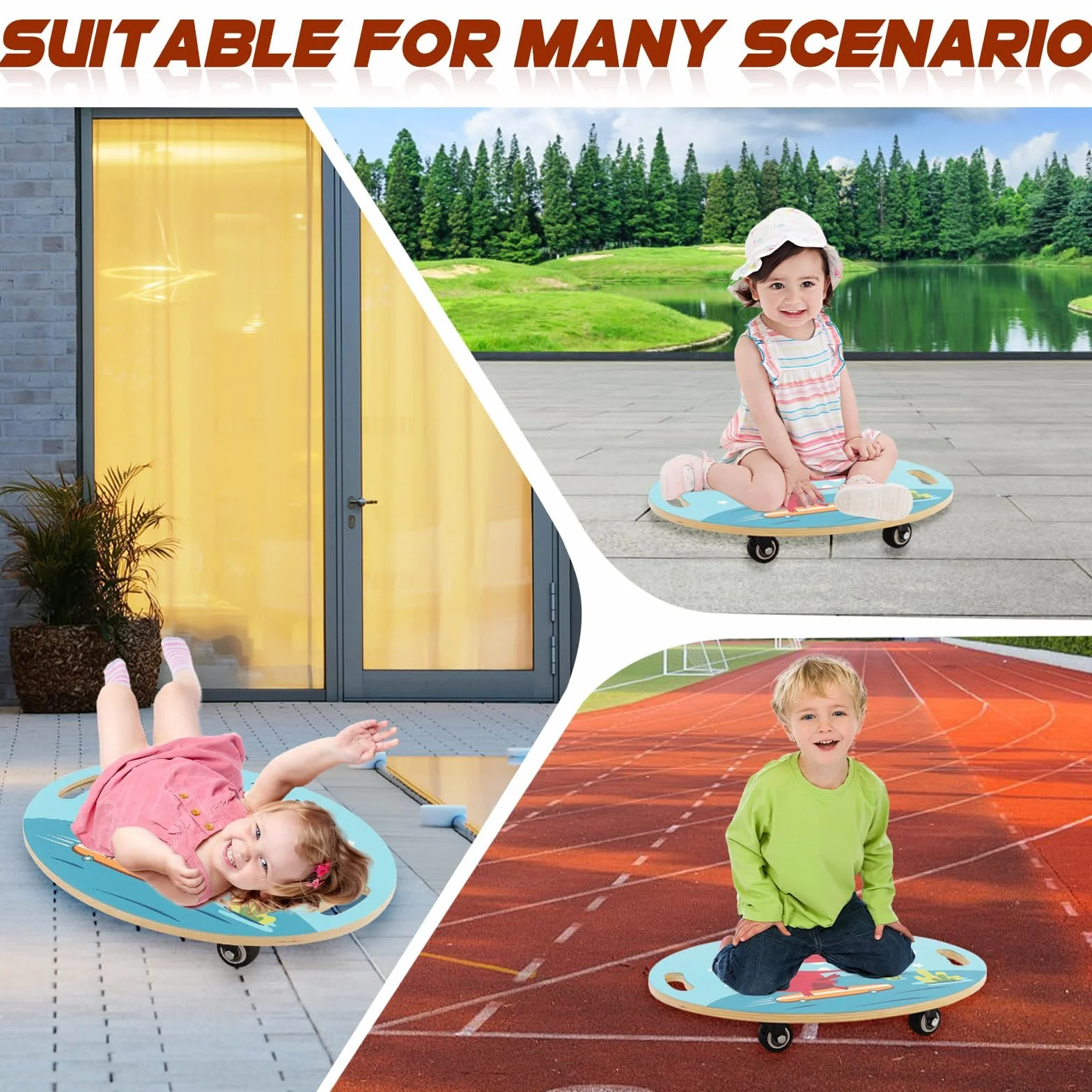 Planche à Roulettes Enfant, Balance Board avec Poignées et Roues Silencieuses, Jouet éducatif 3+