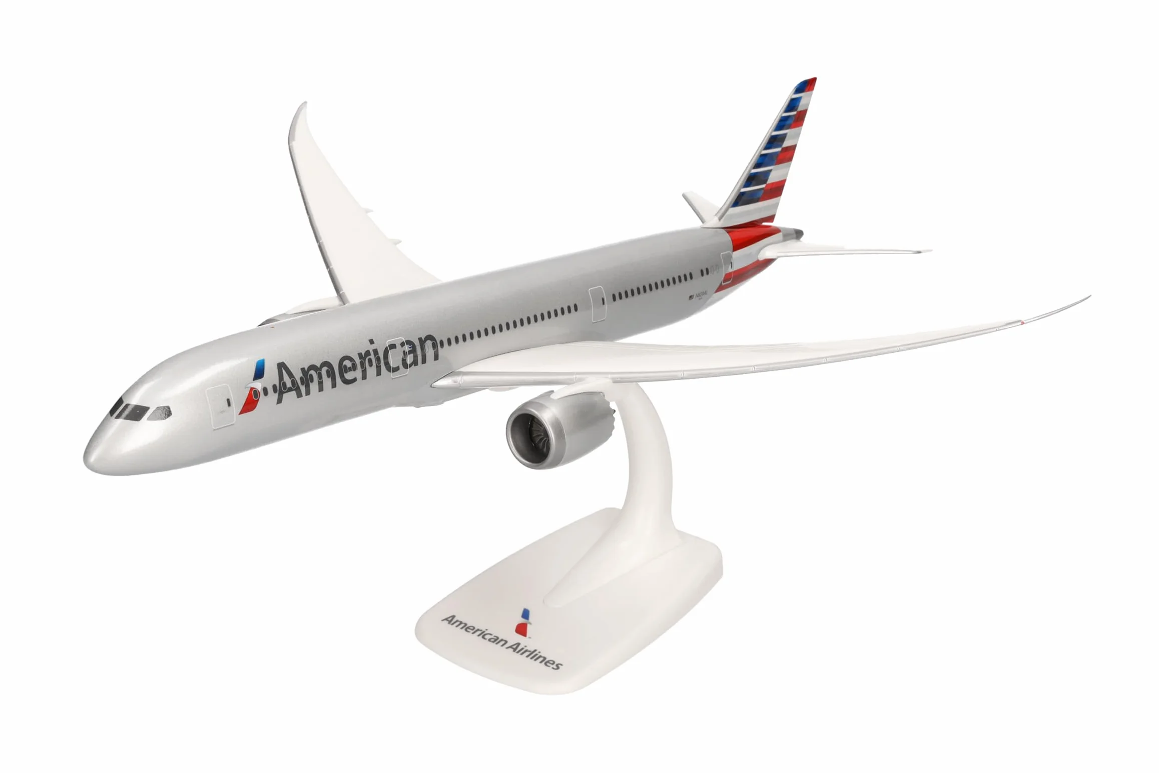 Herpa Snap-Fit Avion American Airlines Boeing 787-9 Dreamliner, Miniature Échelle 1:200, Collection avec Socle