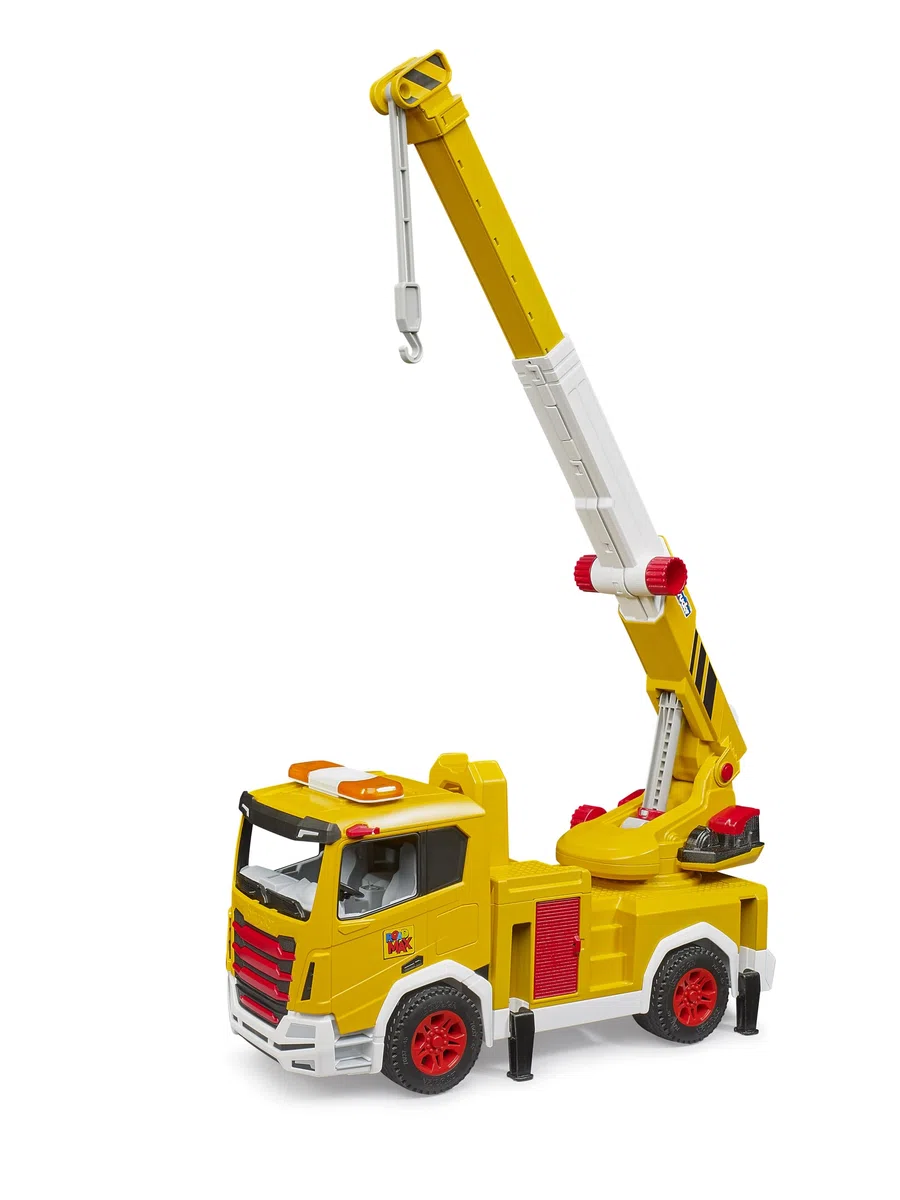 Bruder 03471 - Roadmax Camion-Grue - Véhicules pour Enfants, camions, engins de Chantier, Chantier, Jouets à partir de 2 Ans
