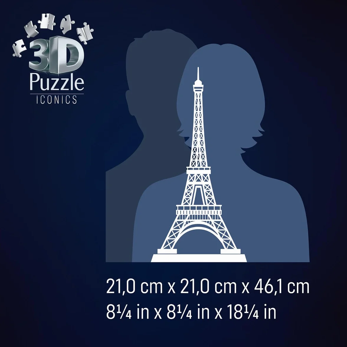 Ravensburger Puzzle 3D Tour Eiffel Illuminée 216 Pièces Brille dans le Noir