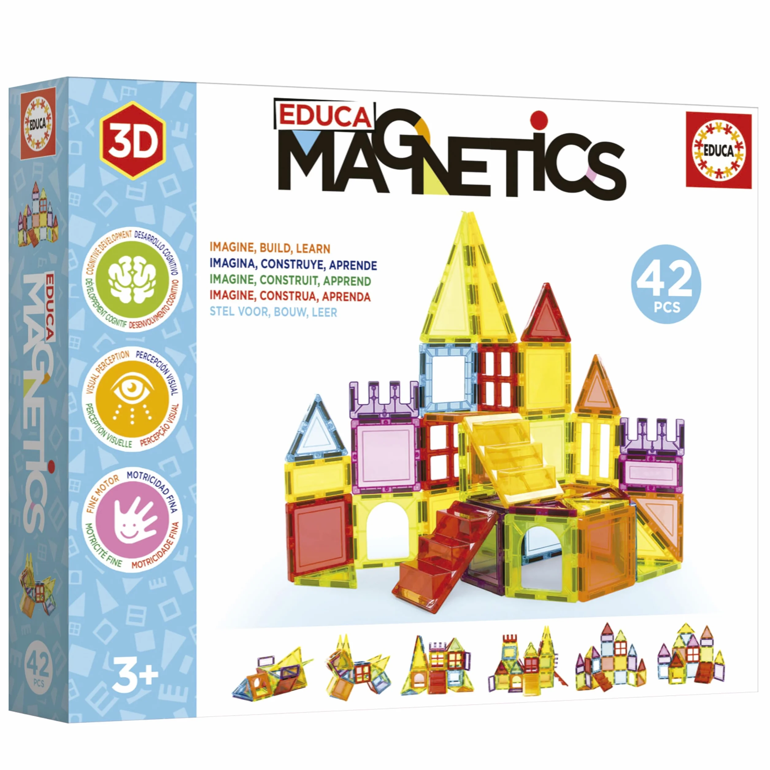 Educa Magnetics Jeu éducatif de Construction 3D magnétique 42 pièces Enfants