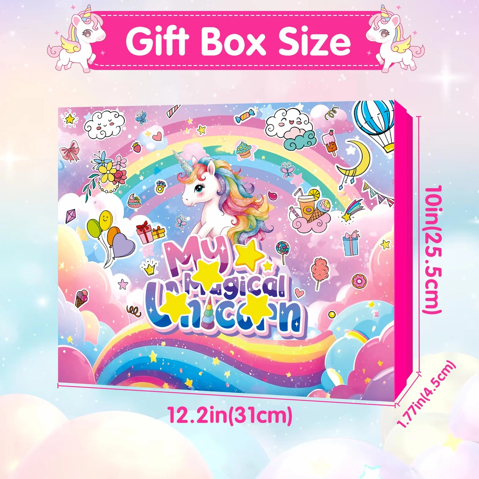 Calendrier de l'Avent Licorne Fille 2025, Calendrier de Noël à Rebours 24 Jours Cadeaux Surprises Bijoux Jouets