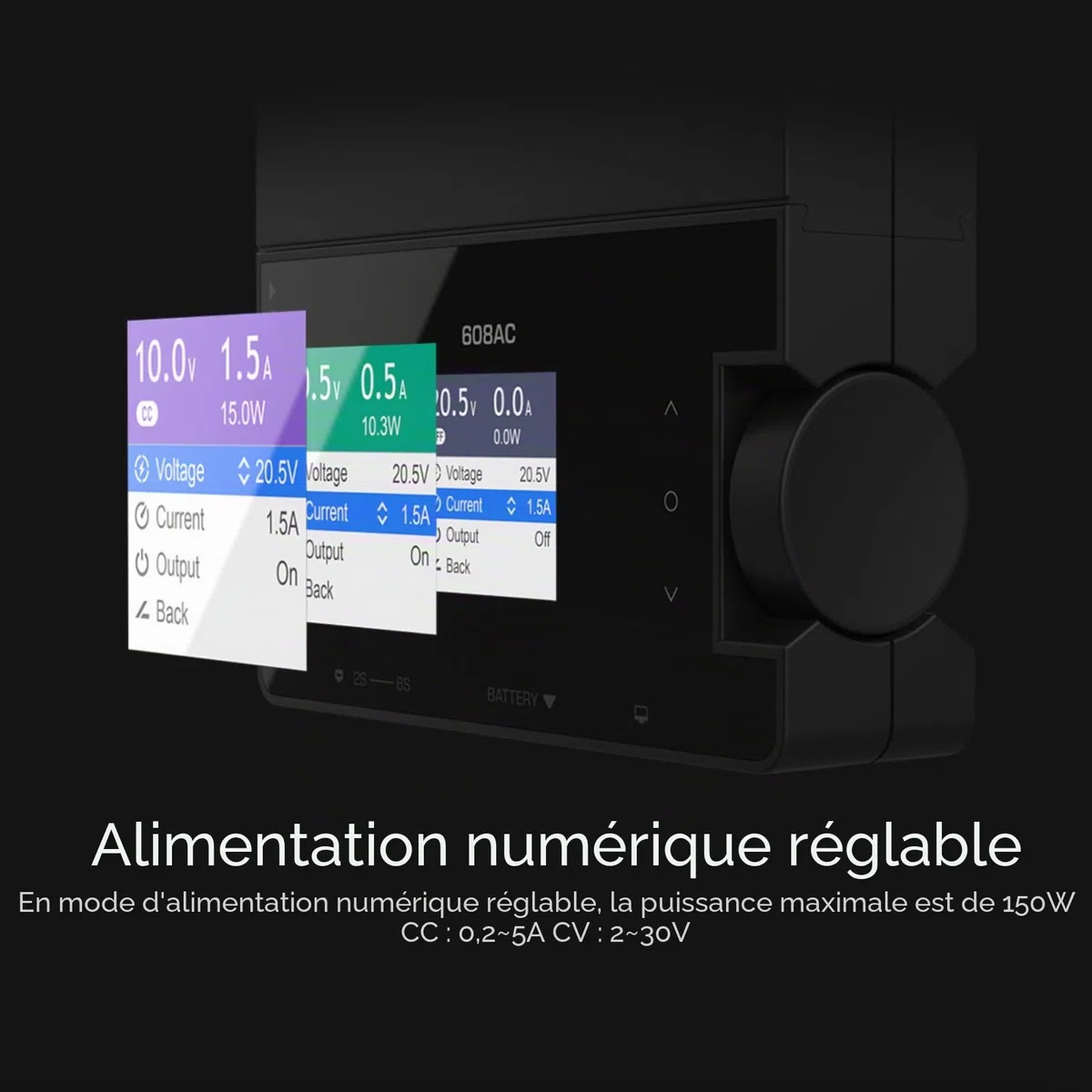 ISDT Chargeur Lipo 608AC - 50 W/200 W - Dual Mode RC - Bloc d'alimentation amovible - Chargeur Smart Balance pour batteries Life, LiPo, LiHv 1-6S/Pb 1-12S/NiMH 1-16S