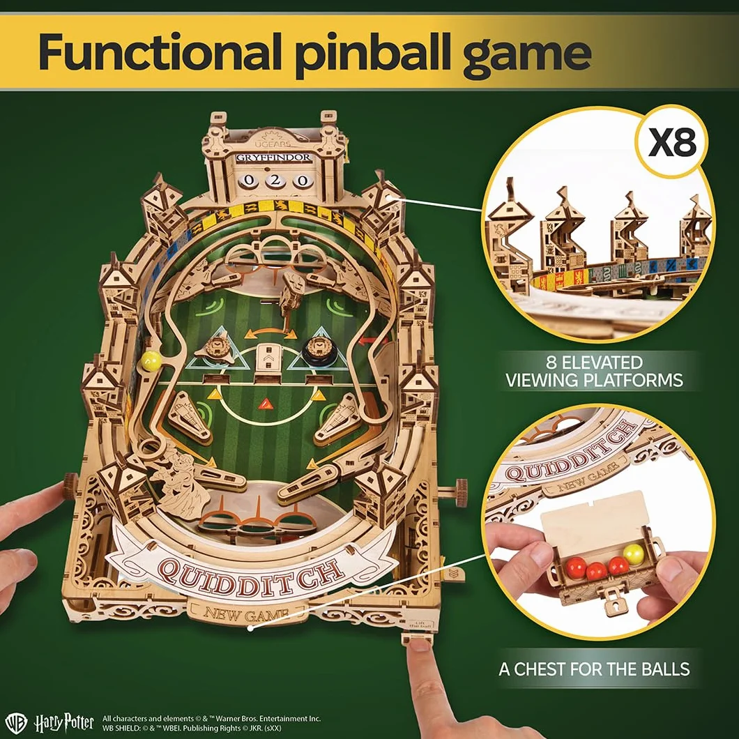 UGEARS 3D Puzzle Harry Potter Quidditch Flipper Adulte - Maquette en Bois A Construire 3D Puzzle Adultes, Loisirs Créatifs Adultes Maquette Adulte DIY Casse Tête Maquettes Et Modélisme Construction