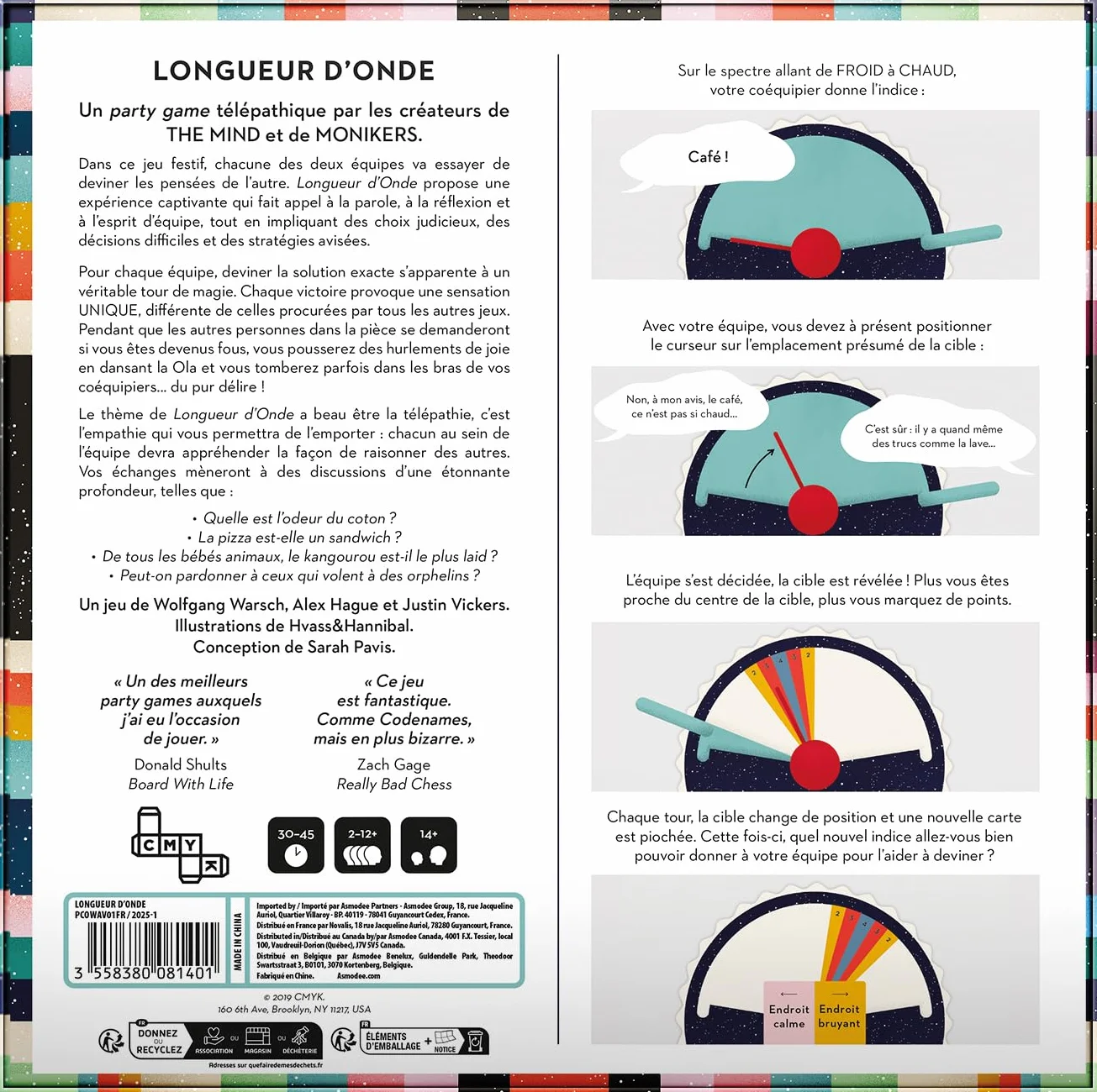 Asmodee Longueur d'onde - Jeu de Société pour Adultes et Enfants dès 14 Ans - Jeux d'Ambiance Télépathie et Devinettes