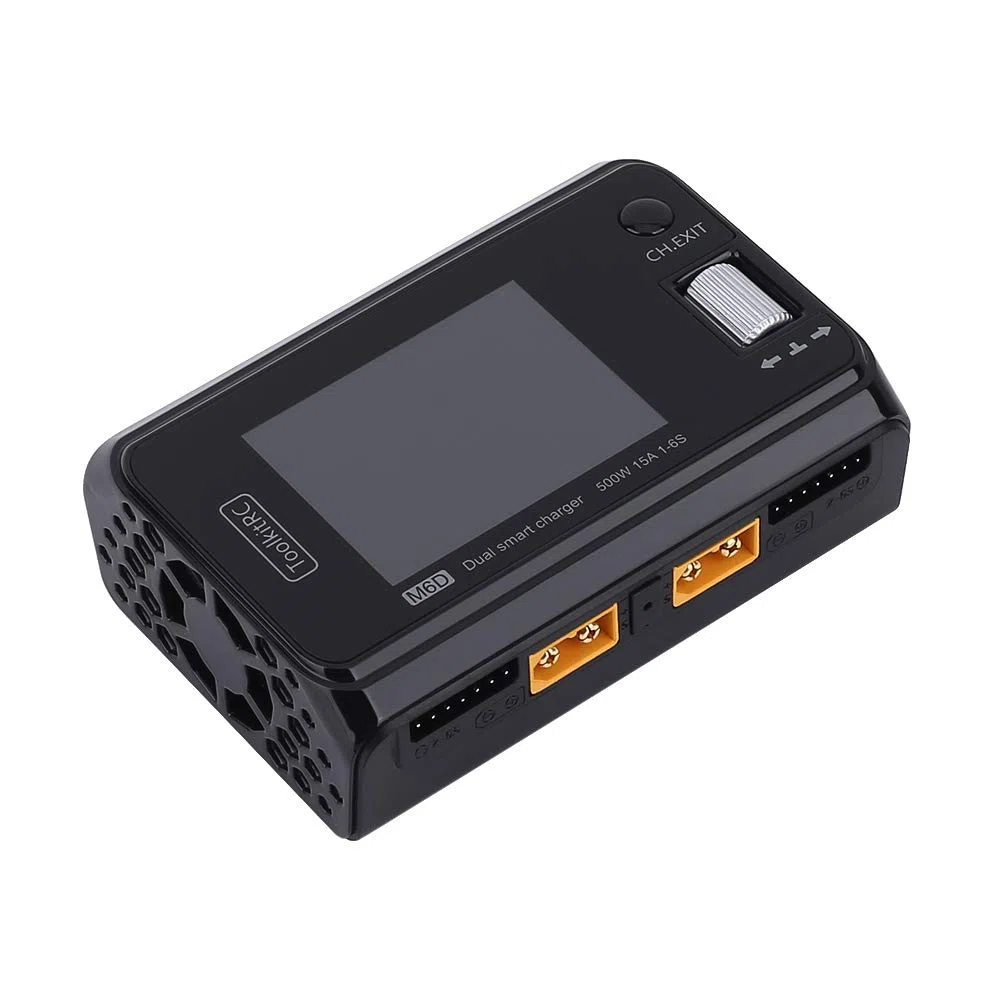 Chargeur d'équilibrage de batterie LiPo pour ToolkitRC M6D 500 W 15 A DC Dual Channel Chargeur Déchargeur pour batterie Lipo 1-6S modèle FPV