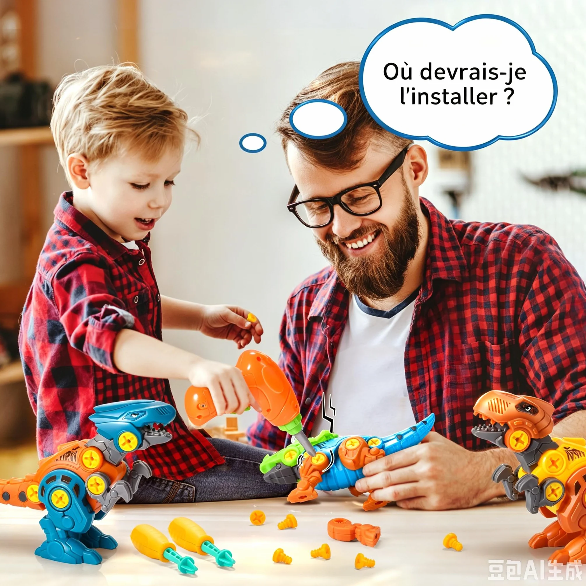 Toyzey Dinosaure Jouet Enfant 3-9 Ans Perceuse Télécommandé Cadeau Garçon