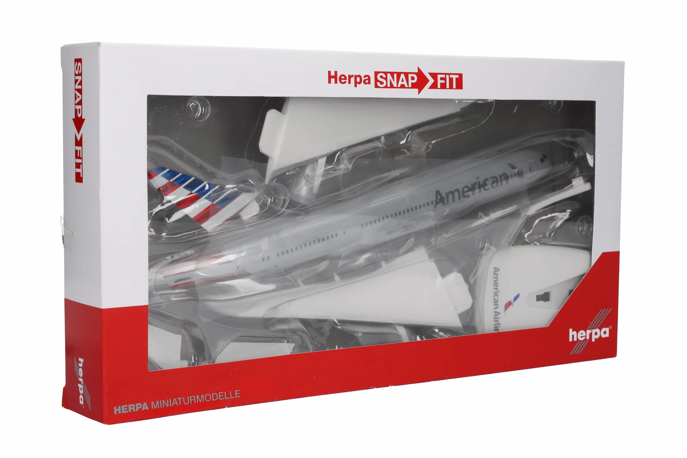 Herpa Snap-Fit Avion American Airlines Boeing 787-9 Dreamliner, Miniature Échelle 1:200, Collection avec Socle