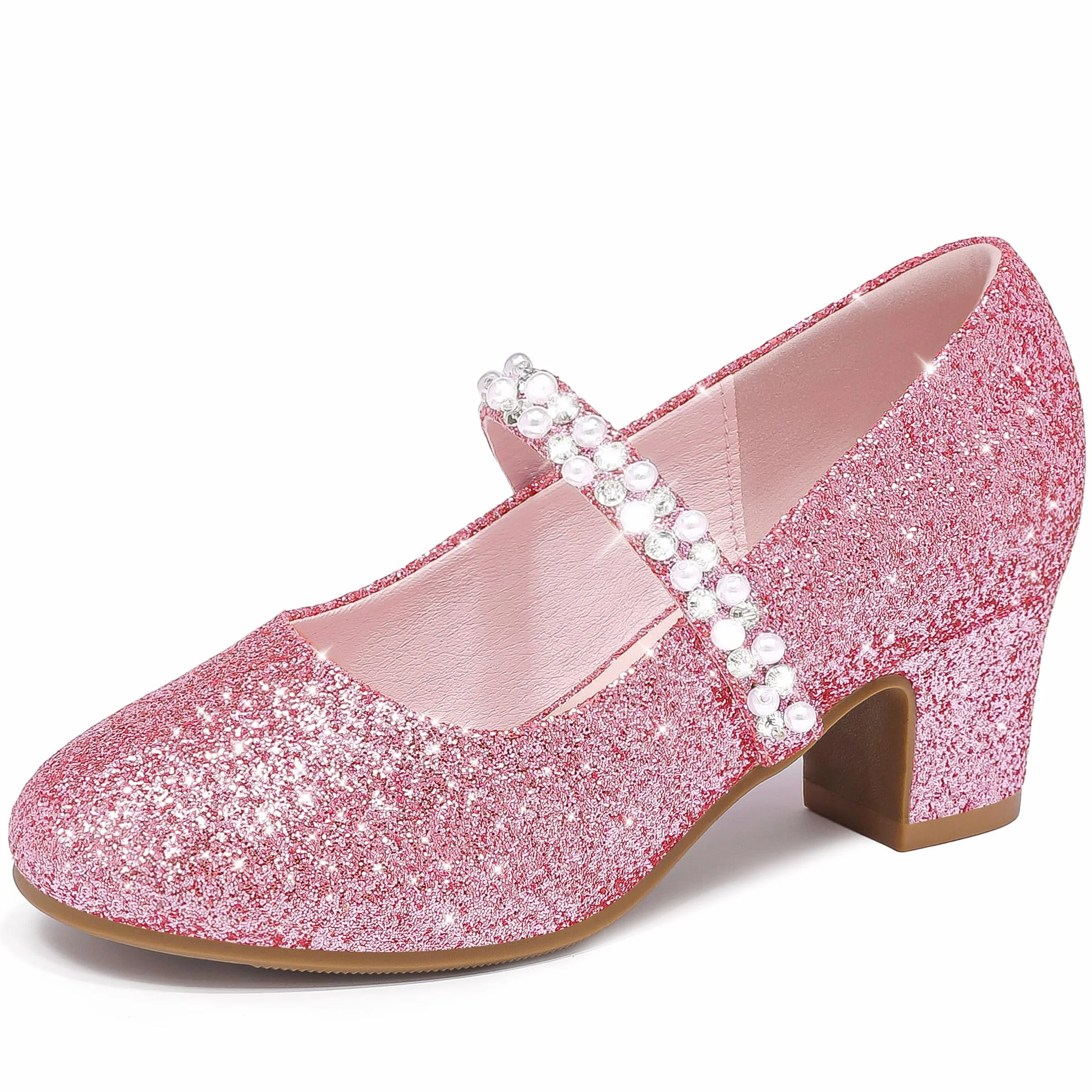 LAURMOSA Perles Chaussure Princesse Fille Mary Jane Talon Enfant Mariage