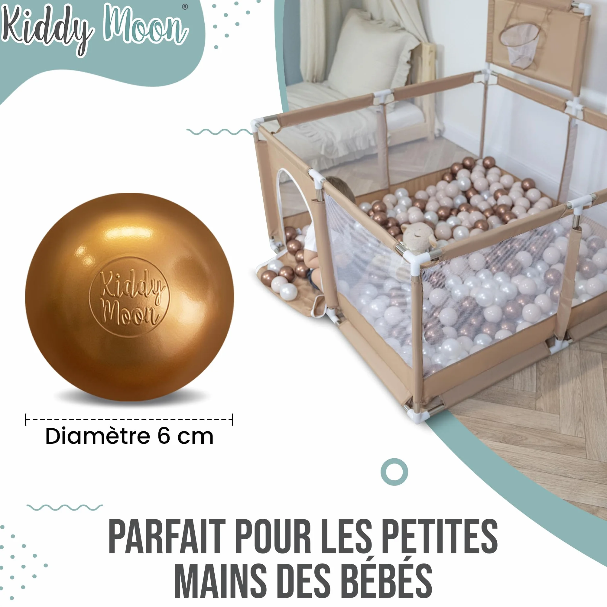 KiddyMoon 200/6Cm ∅ Balles Colorées Plastique pour Piscine Enfant Bébé Fabriqué en EU, Jaune/Vert/Bleu/Rouge/Orange