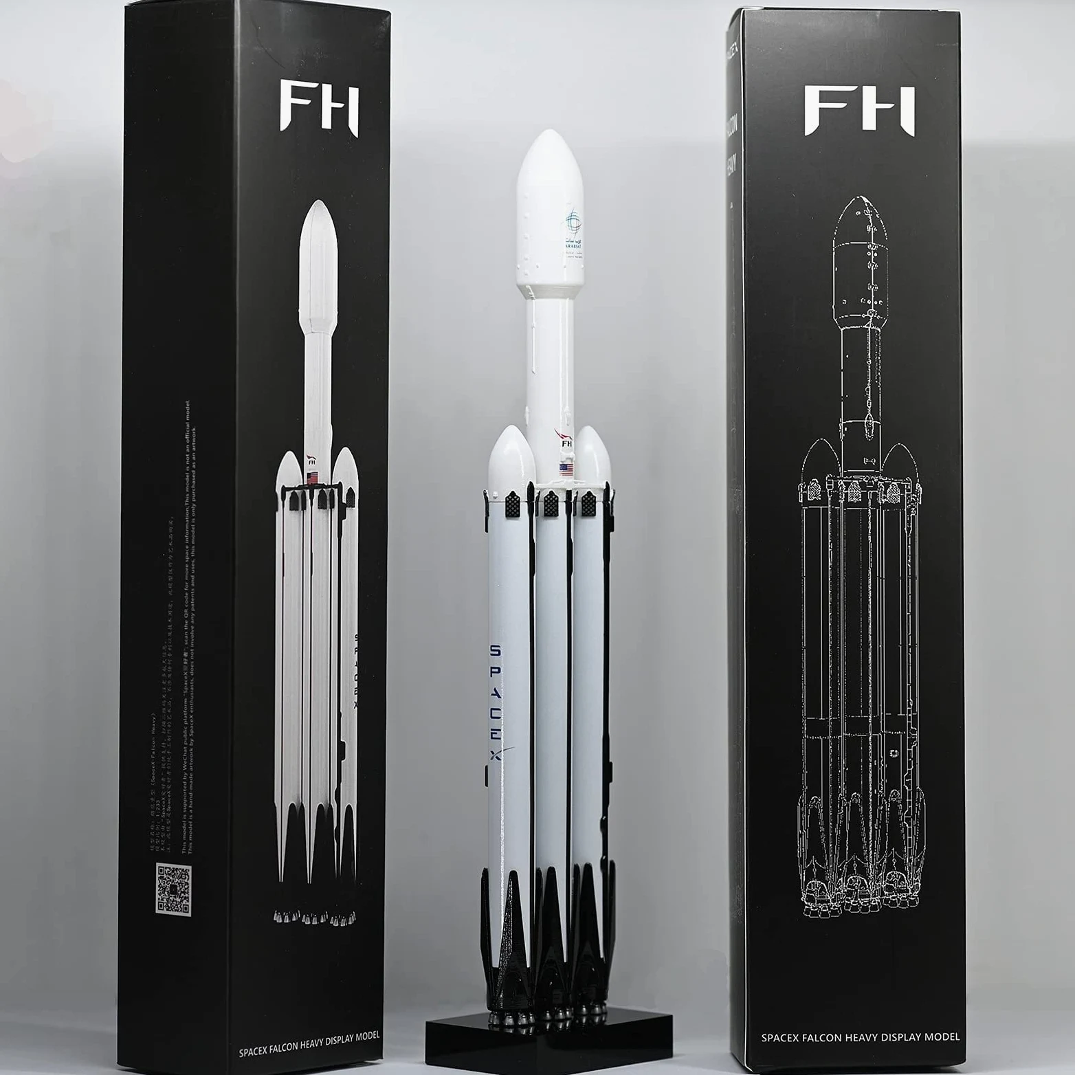 Modèle de Fusée Heavy Falcon 1:233, Modèle Aérospatial FH en Résine Simulée Et Décorations de Bureau, Un Excellent Cadeau Les Passionnés d'aérospatiale