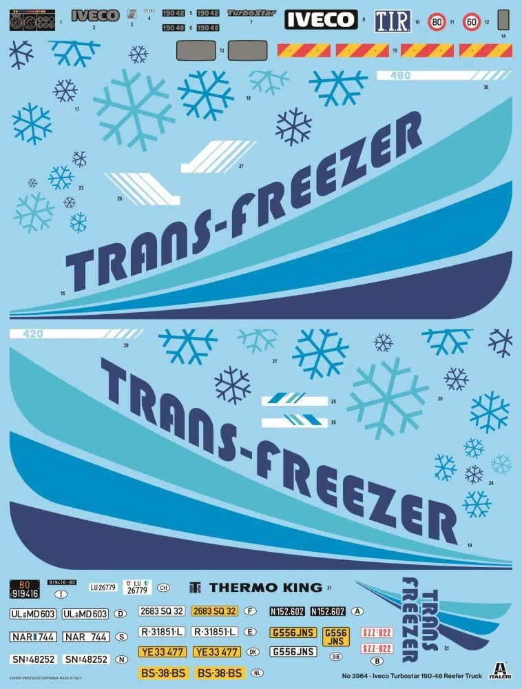 Italeri 3964 Turbostar 190.48 Reefer Truck, échelle 1:24, Plastic Model Kit/Modèle en plastique à monter