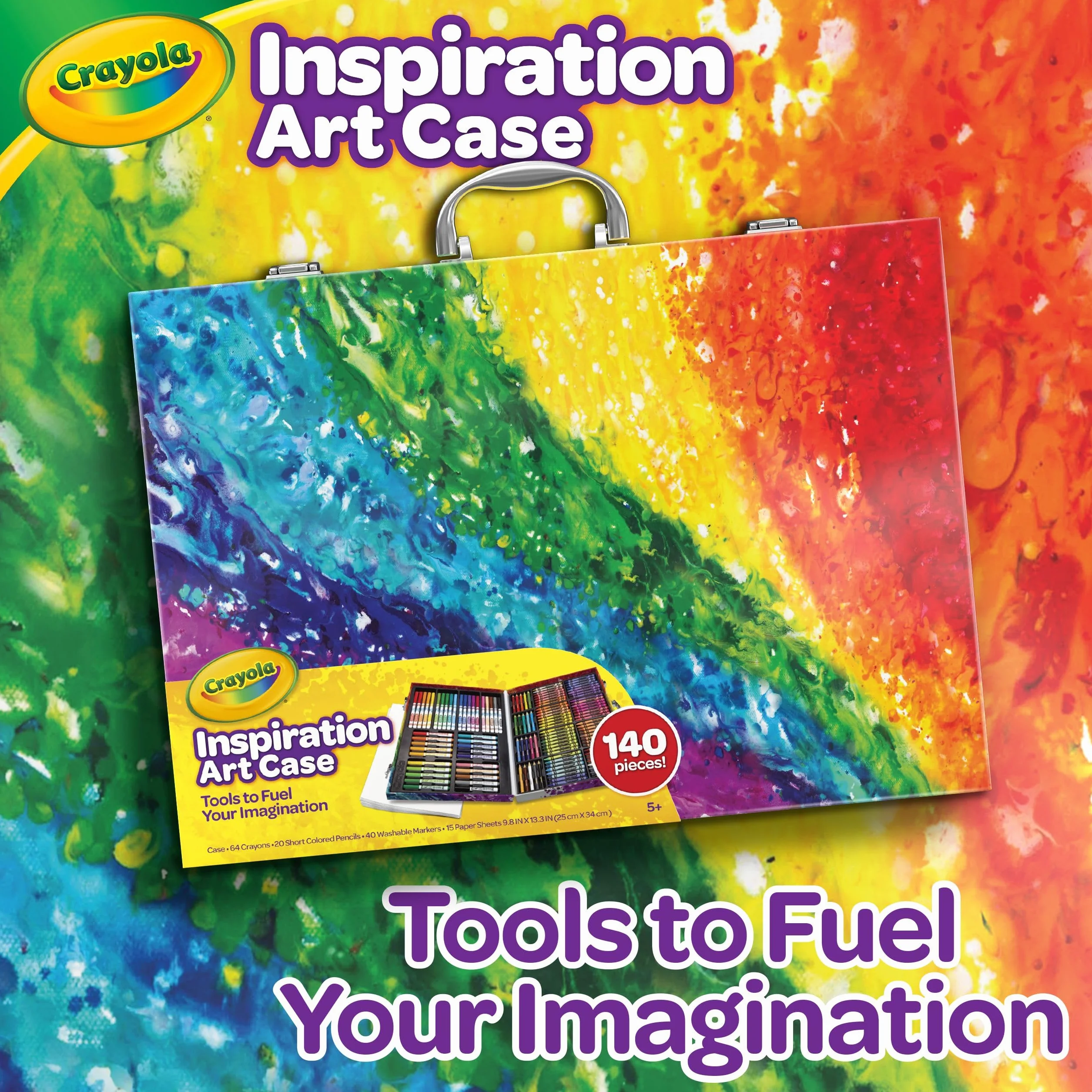 CRAYOLA Coffret de Coloriage 140 Crayons 15 Feuilles Blanches 5 Ans 04-2532