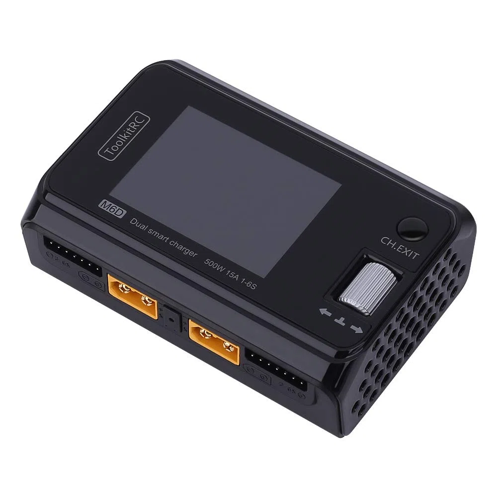 Chargeur d'équilibrage de batterie LiPo pour ToolkitRC M6D 500 W 15 A DC Dual Channel Chargeur Déchargeur pour batterie Lipo 1-6S modèle FPV