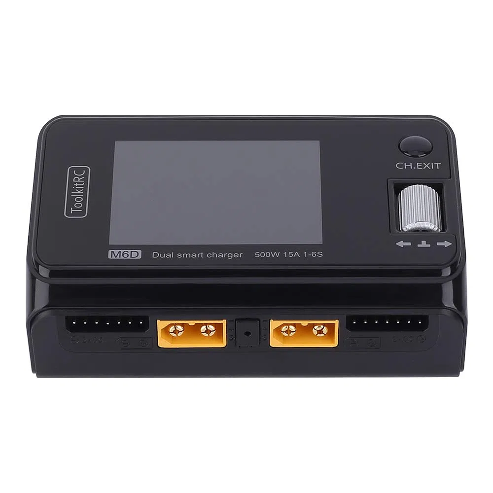 Chargeur d'équilibrage de batterie LiPo pour ToolkitRC M6D 500 W 15 A DC Dual Channel Chargeur Déchargeur pour batterie Lipo 1-6S modèle FPV