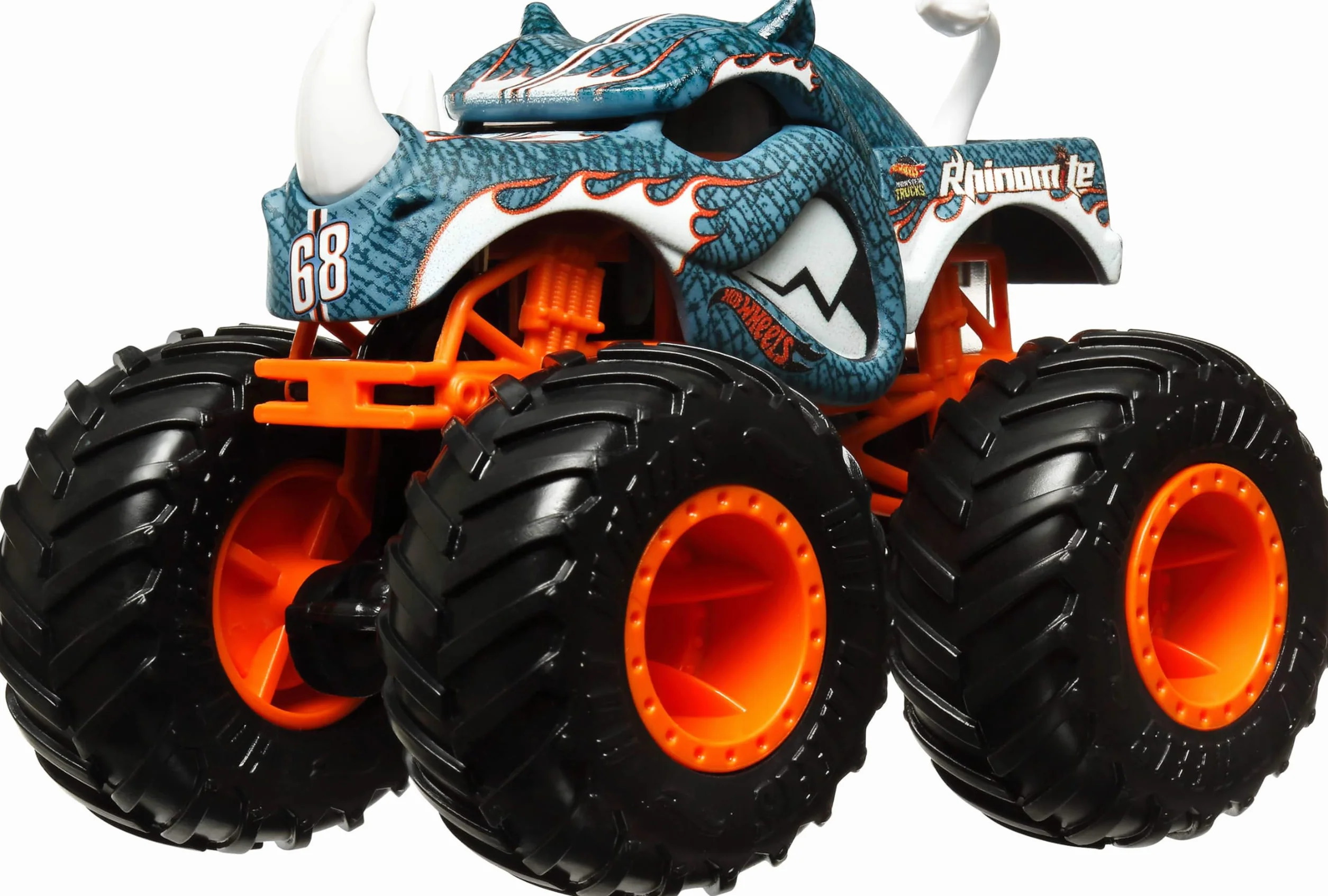 Hot Wheels Pack de 4 Monster Trucks 1/64 Véhicules à l’échelle, Roues Géantes JGD65