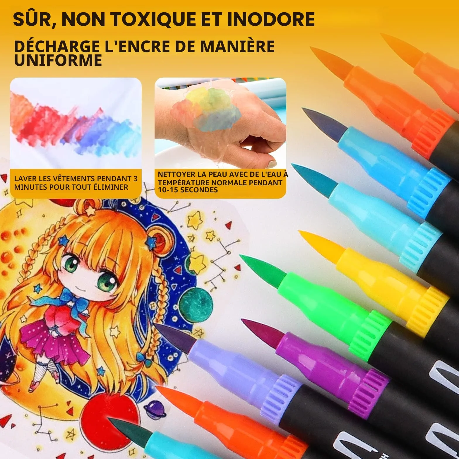 Efimeso Stylo Feutre 160 Feutres Coloriage Adulte, Marqueur Pinceau Double Pointe, Feutre Aquarelle Fineliners Dessin Croquis Livre Coloriage