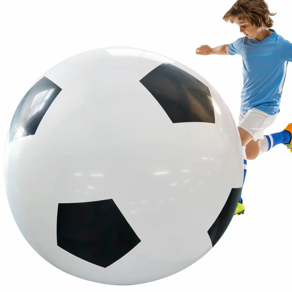 Ballon de football gonflable géant en caoutchouc robuste 100 cm jouet de plage été