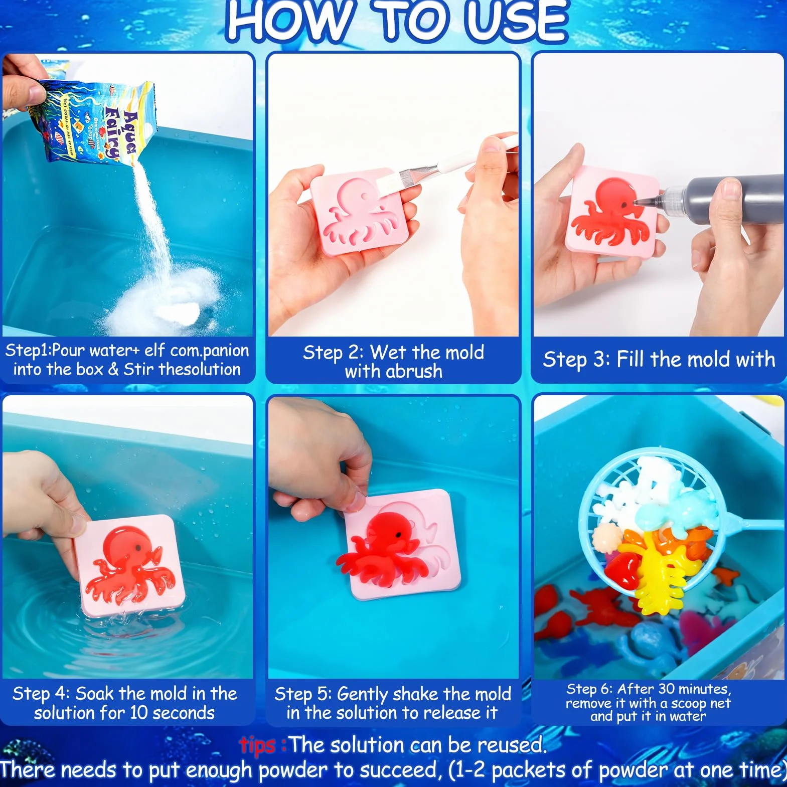 Magic Water Elf Set 3D Magiques Créatifs Activité Manuelle Enfant 24 Couleurs Et 24 Formes DIY Aqua Gelz Kit Créatif