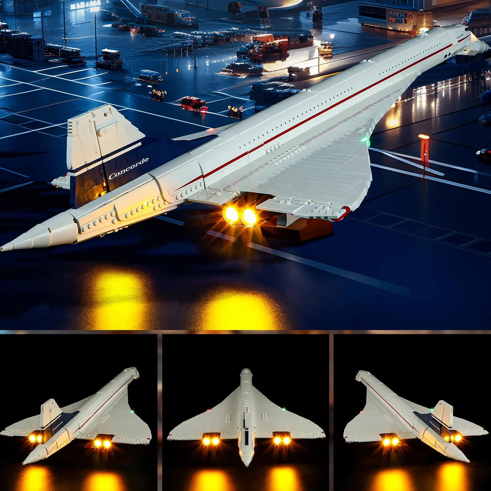 YEABRICKS Lumière LED pour Lego 10318 Icons Concorde Modèle