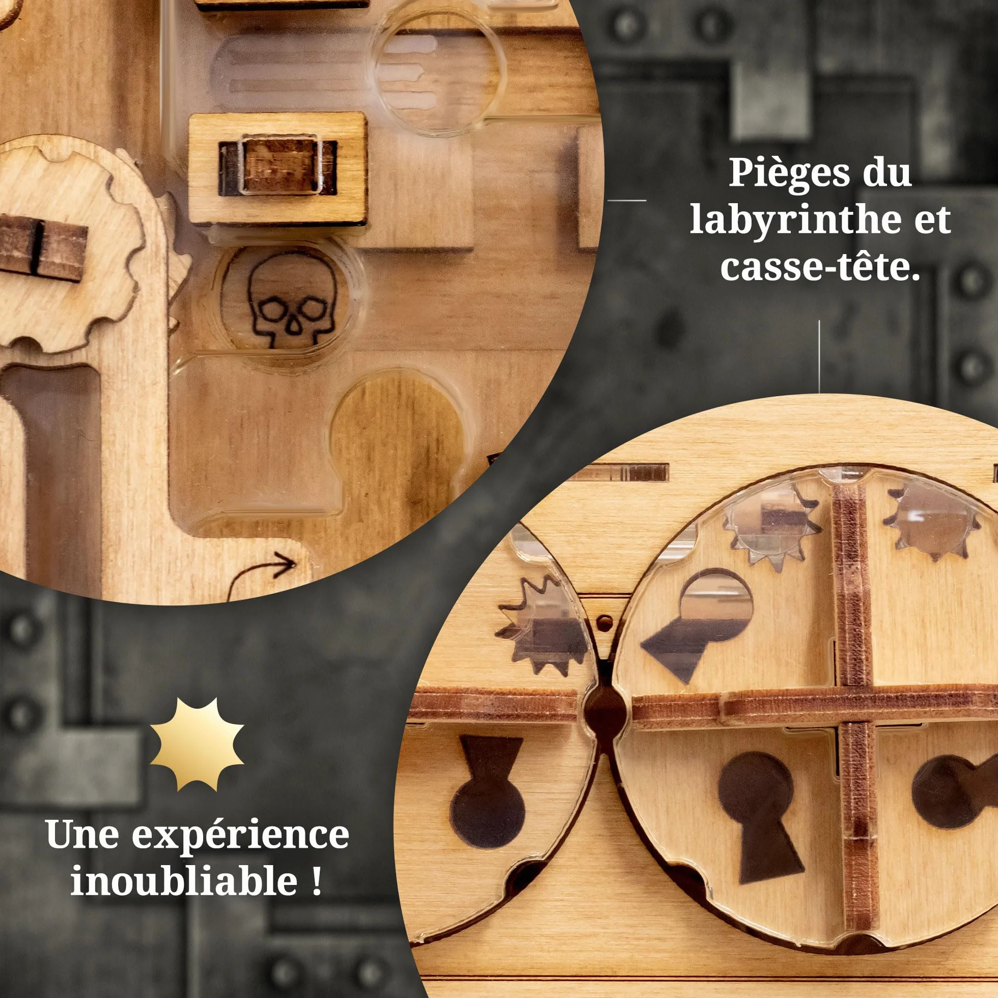 iDventure A-Maze-ing Safe - Boîte à Monnaie et Labyrinthe de Billes - Escape Room Jeu - Puzzle 3D - Cadeau Homme Original - Casse-tête en boîte - Boite Cadeau - Puzzle Adulte